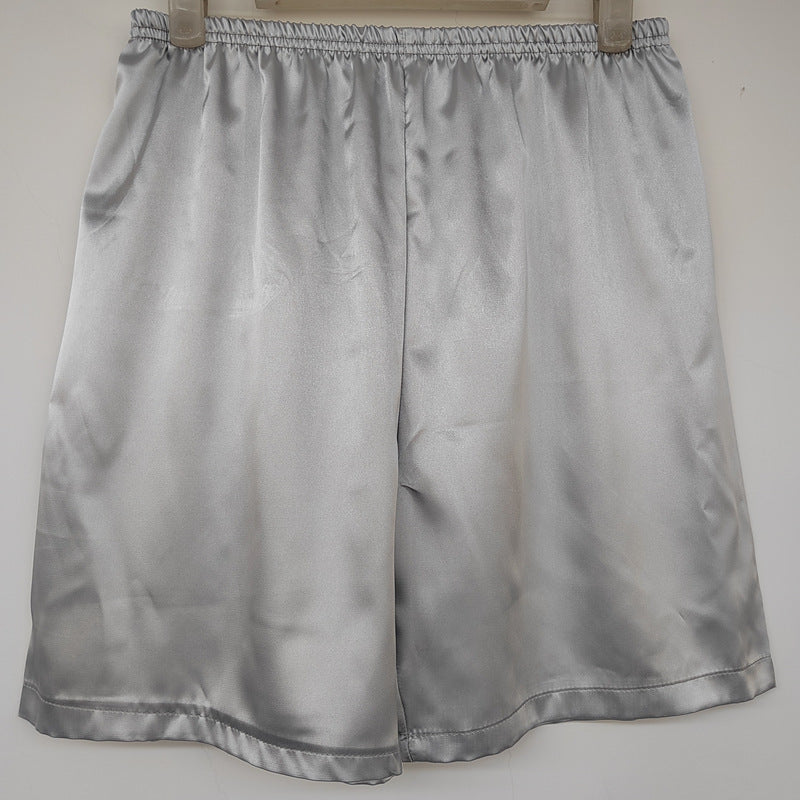 Men's Simple Home 5-point Silk Ice Silk Shorts