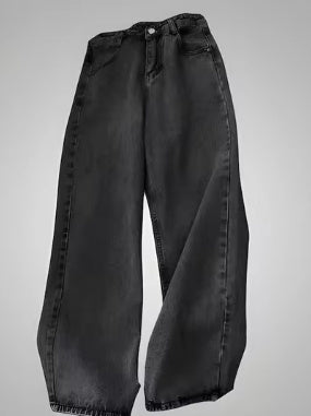 Design Sense American Retro Worn Looking Washed-out Jeans Fashion Brand Youth Wide Leg