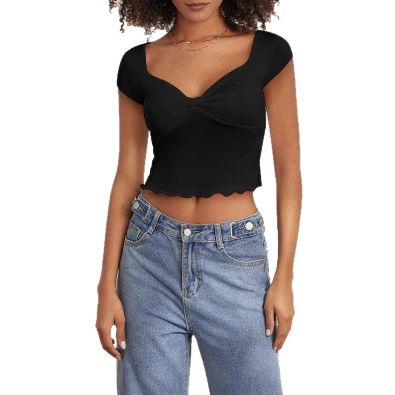 Women's Sexy V-Neck Short-Sleeve Casual Top