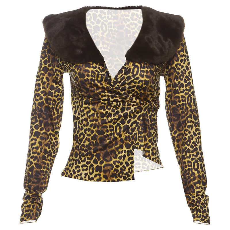 Long Sleeve Slim Fit Midriff-baring Temperament Top