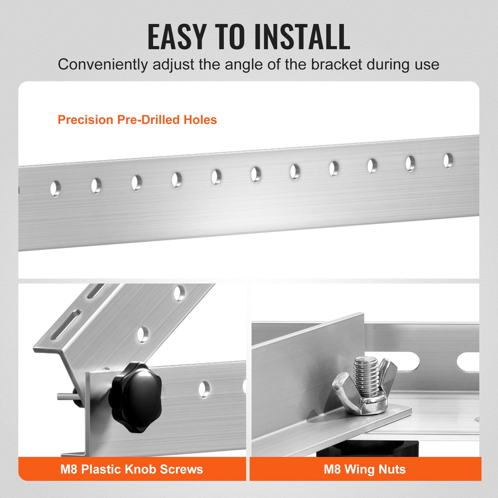 50-Inch Solar Panel Mount Brackets 0 - 90Adjustable Tilt Mount Brackets
