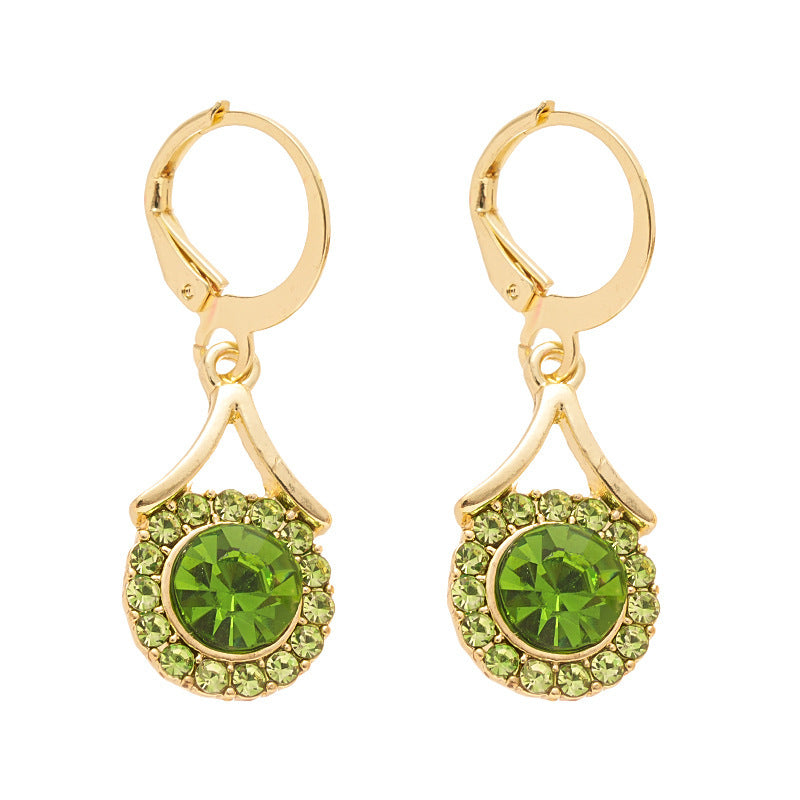 Retro Minority Diamond Round Geometric Ear Clip Earrings Fashion