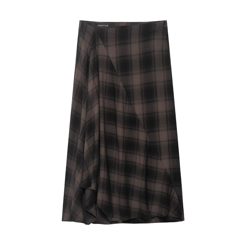 Women's Plaid Midi Skirt