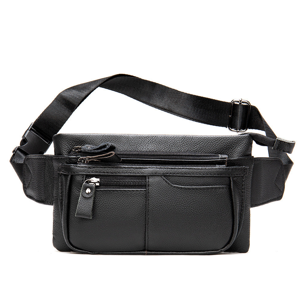 First Layer Cowhide Casual Sports Cross Body Chest Bag For Men