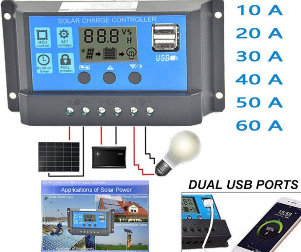 Solar panel charging controller