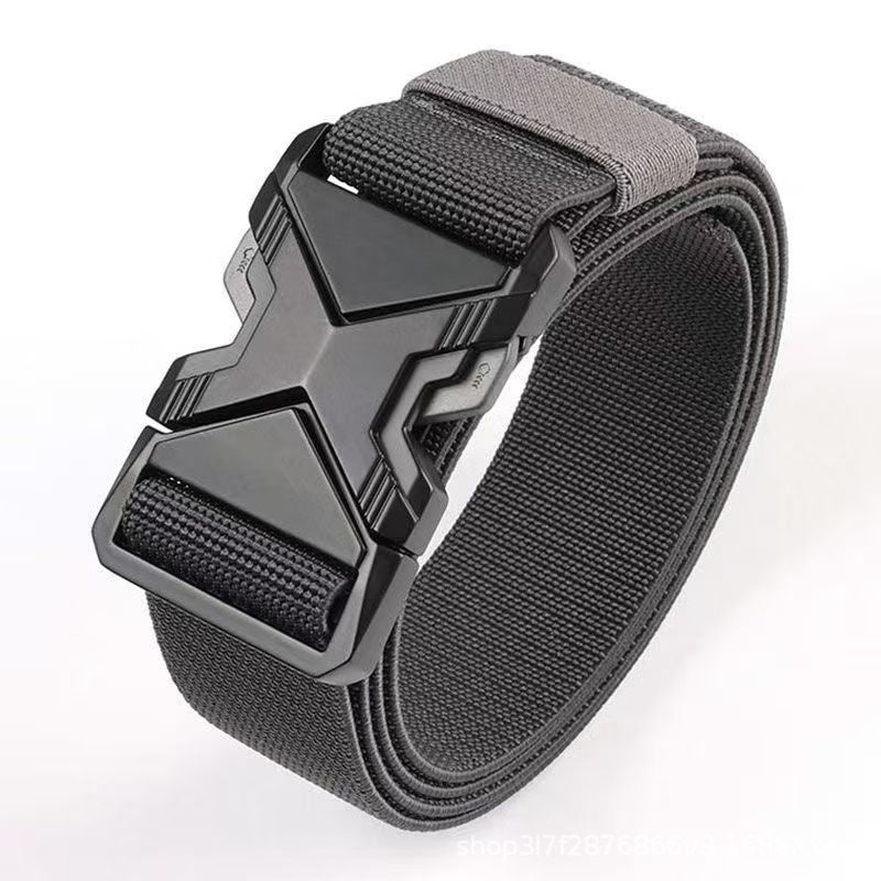Men's Toothless Automatic Buckle Waist Belt PP Woven Tactical Pants