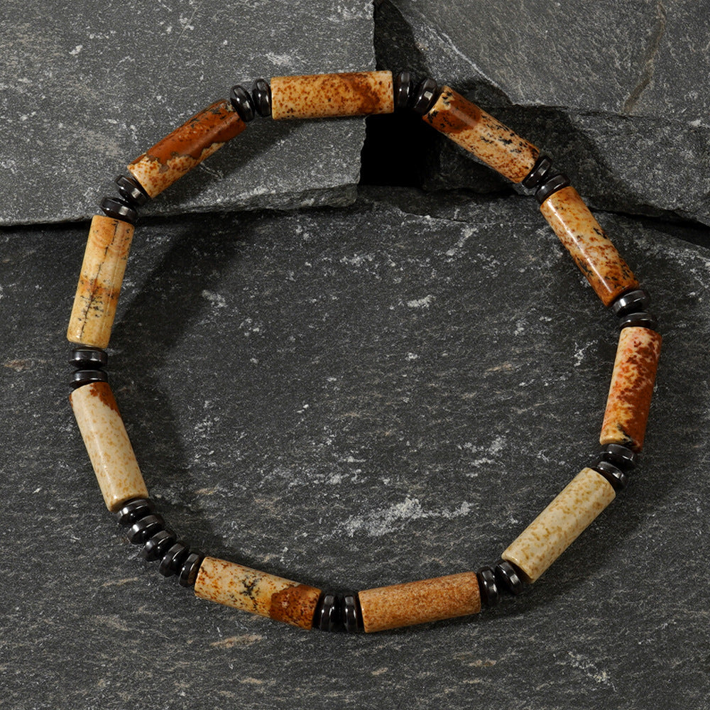 Natural Semi-precious Stone Beads String Men's Bracelet