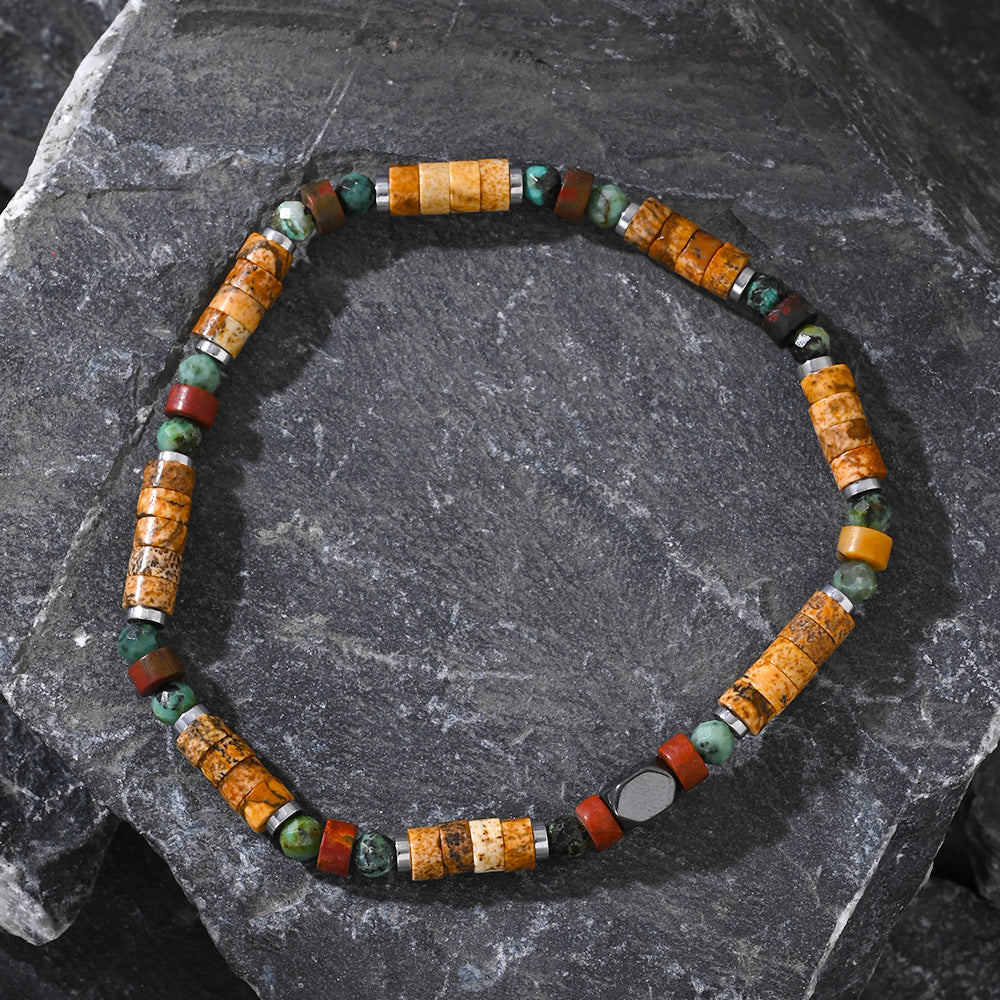 Natural Semi-precious Stone Beads String Men's Bracelet