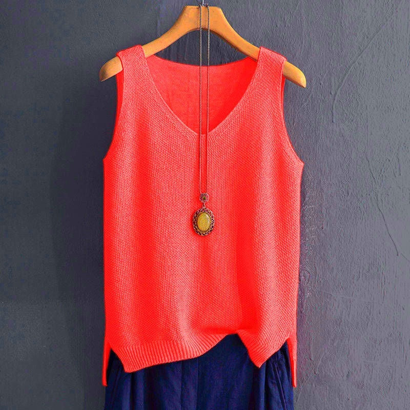 Loose Vest Women's Summer Knitted Bottoming Shirt T-shirt Inner Wear Blouse
