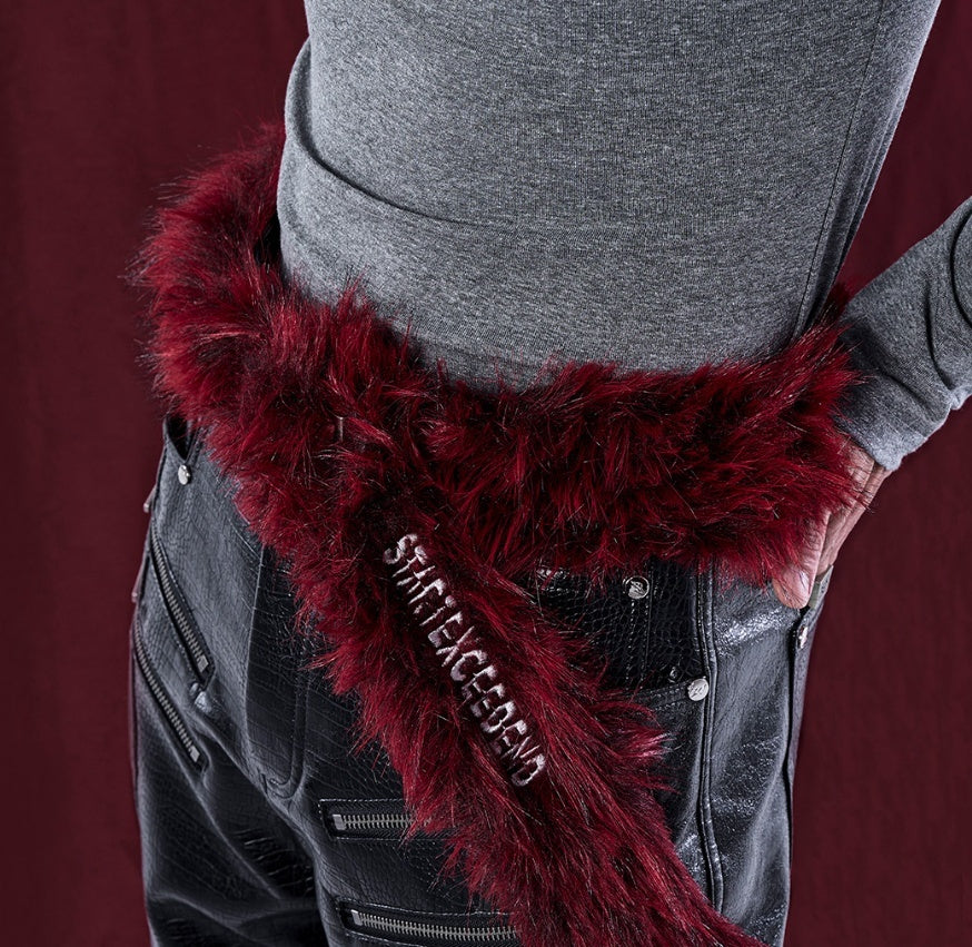 Creative And Versatile Letter Embroidered Fur Belt