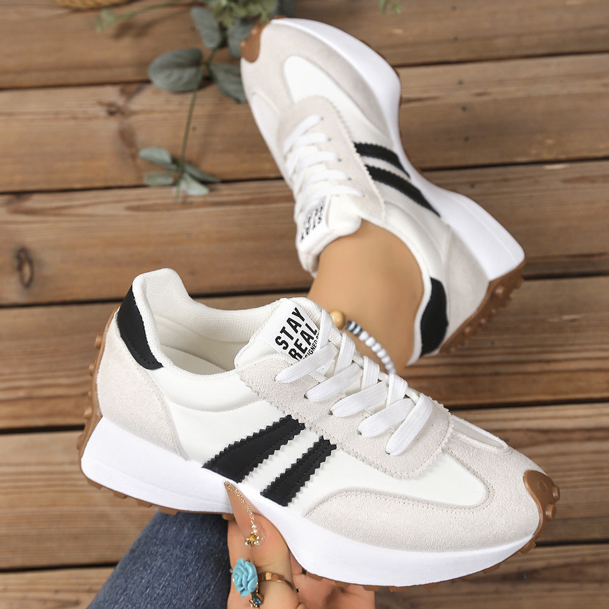 Women's Thick Bottom Student Casual Shoes Breathable Sneaker