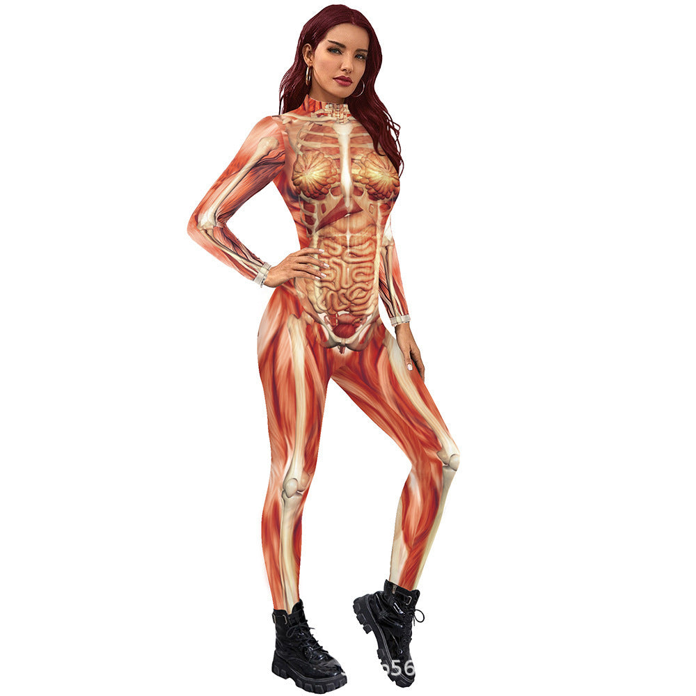 Simulation Skeleton One-piece Tights