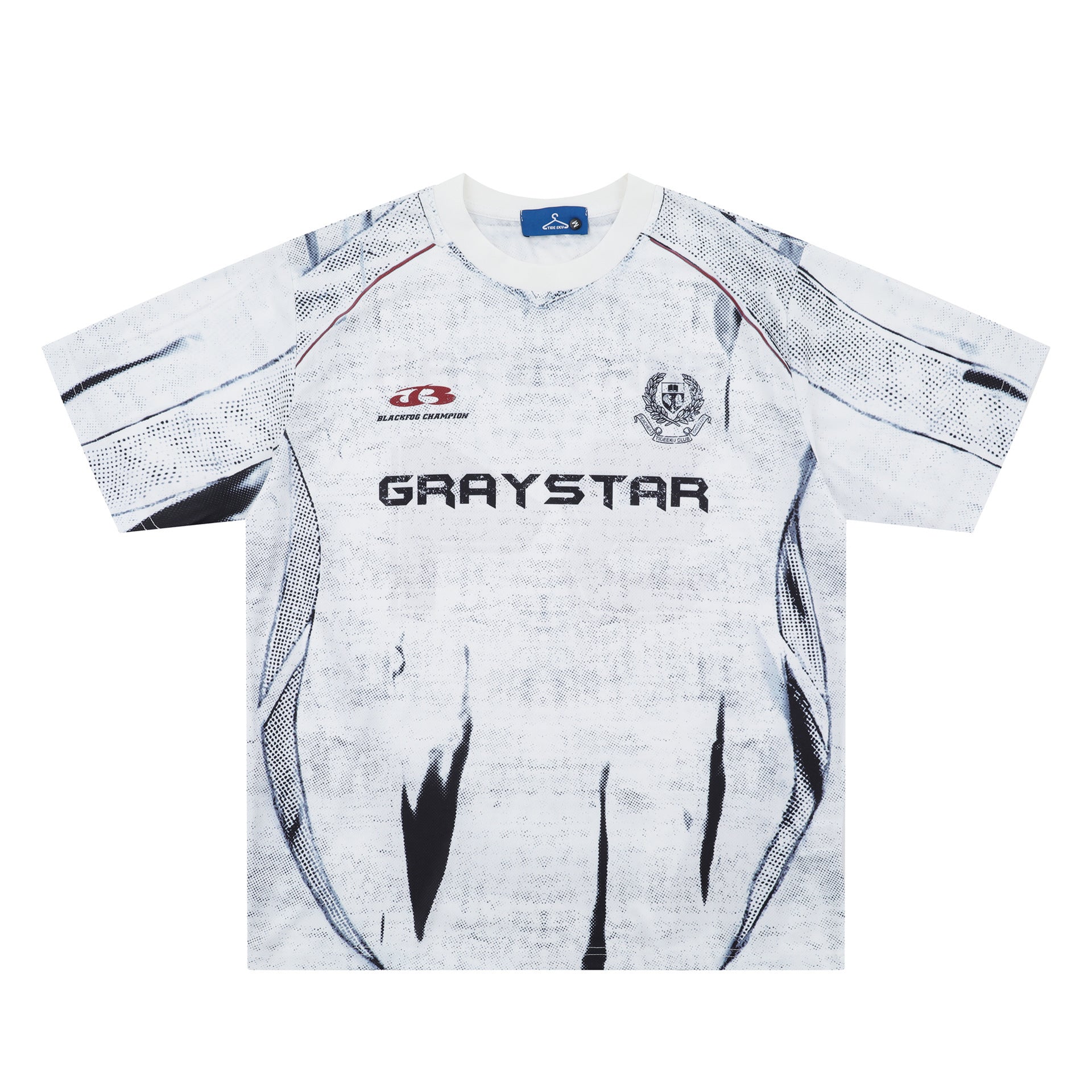 Short Sleeve Round Neck Black And White Printed T-shirt