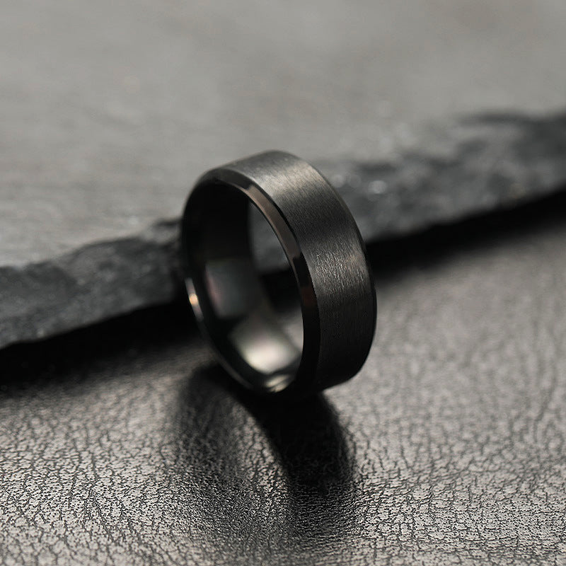 Stainless Steel Ring Men's Matte Wide Titanium Steel Ornament
