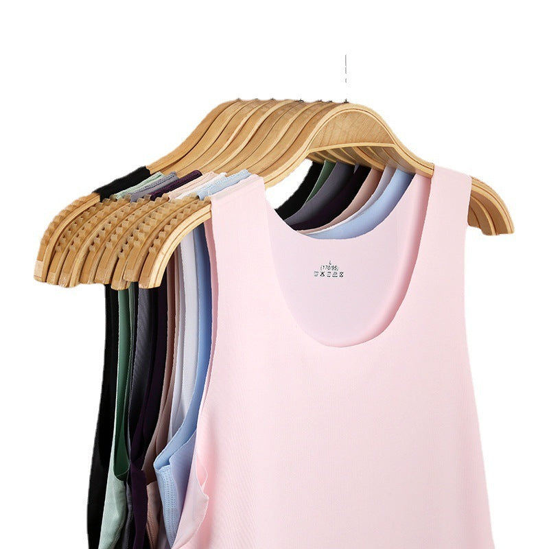 Traceless Vest Women's Summer Milk Silk Round Neck Bottoming Shirt