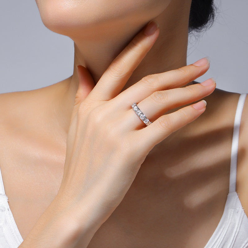 1Yearning - A Fashionable And Luxurious Jewelry Piece Set With One-third Carat Moissanite S925 Sterling Silver And Platinum-plated Diamond Prohibit TikTok sales