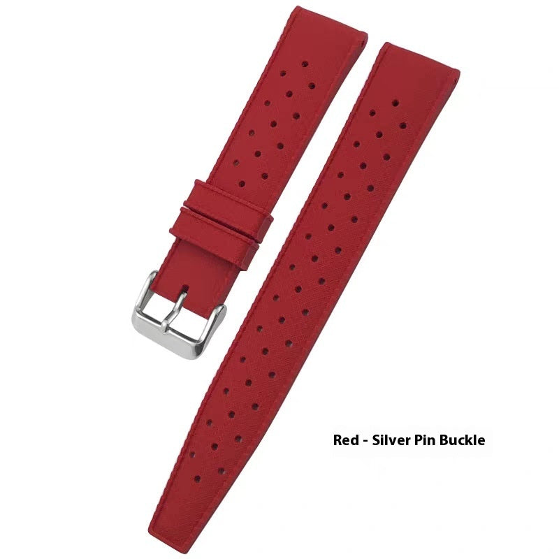 Solid Color Minimalism Rubber Watch Strap Green Dark Blue