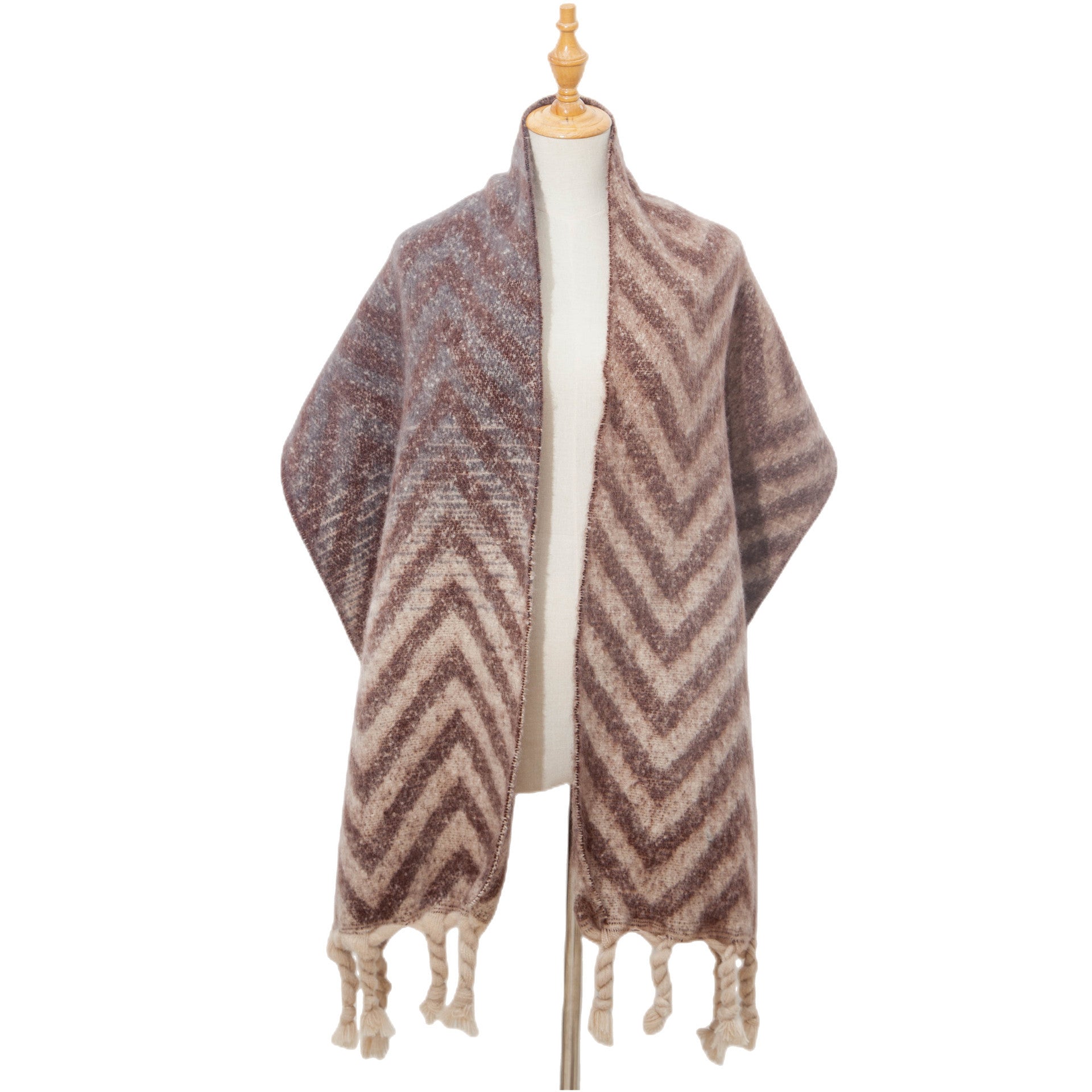 European And American Autumn And Winter Knotted Coarse Braid Imitated Mohair Jacquard