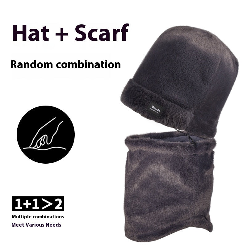 Autumn And Winter Warm Hat Scarf Two-piece Set
