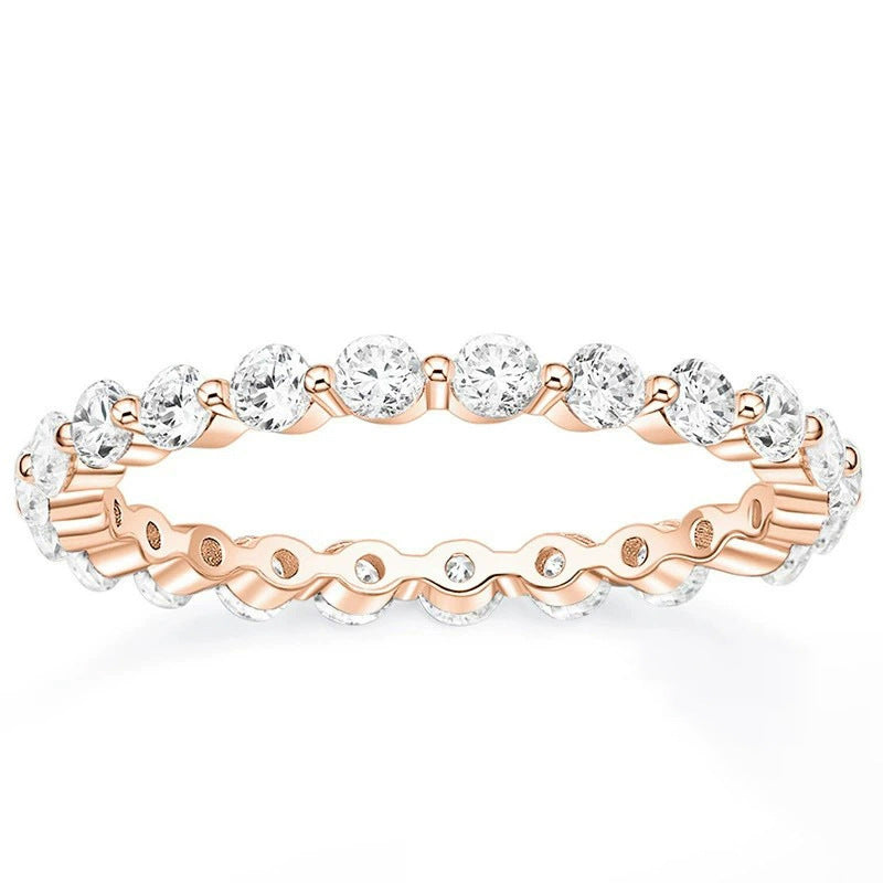 Zirconium Silver Simple Stacked Ring