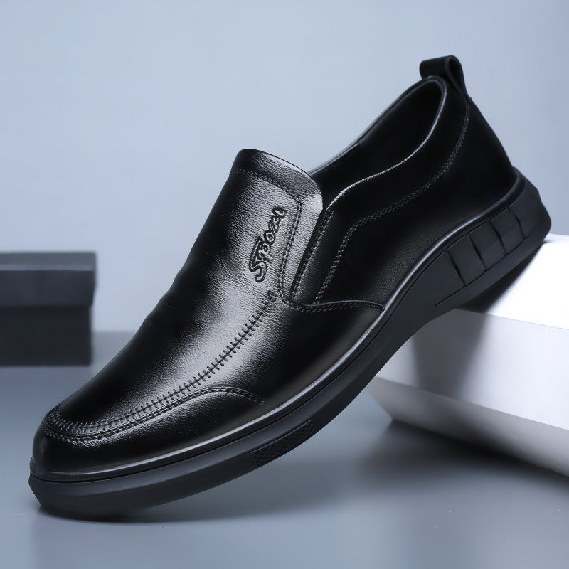 Men's Soft Leather Soft Bottom Non-slip Casual Leather Shoes