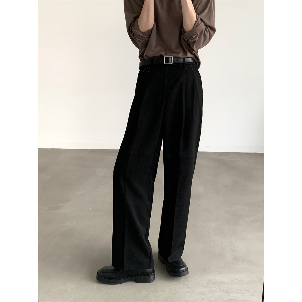 Loose Trousers High Street Wide Leg Draping Effect Leisure