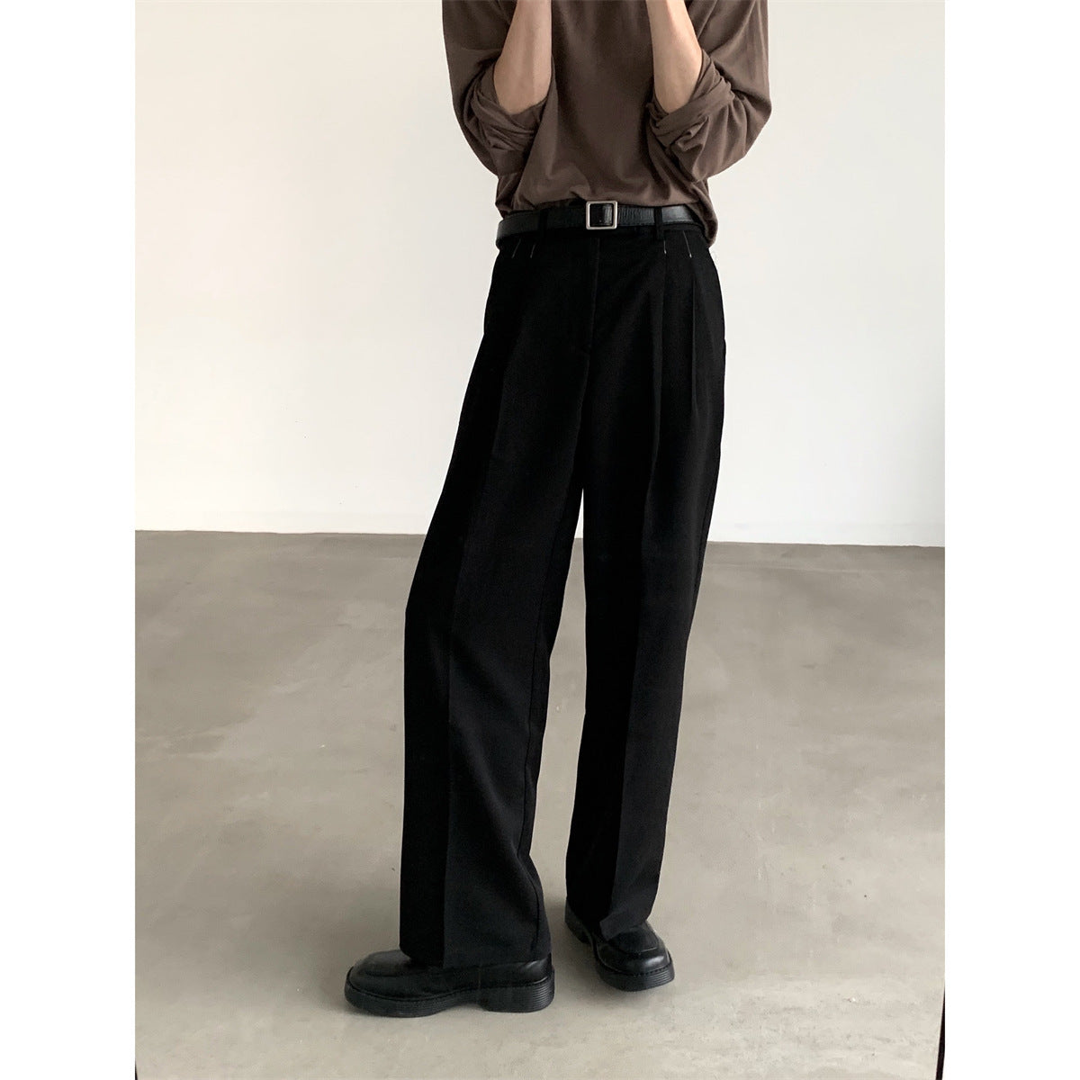 Loose Trousers High Street Wide Leg Draping Effect Leisure
