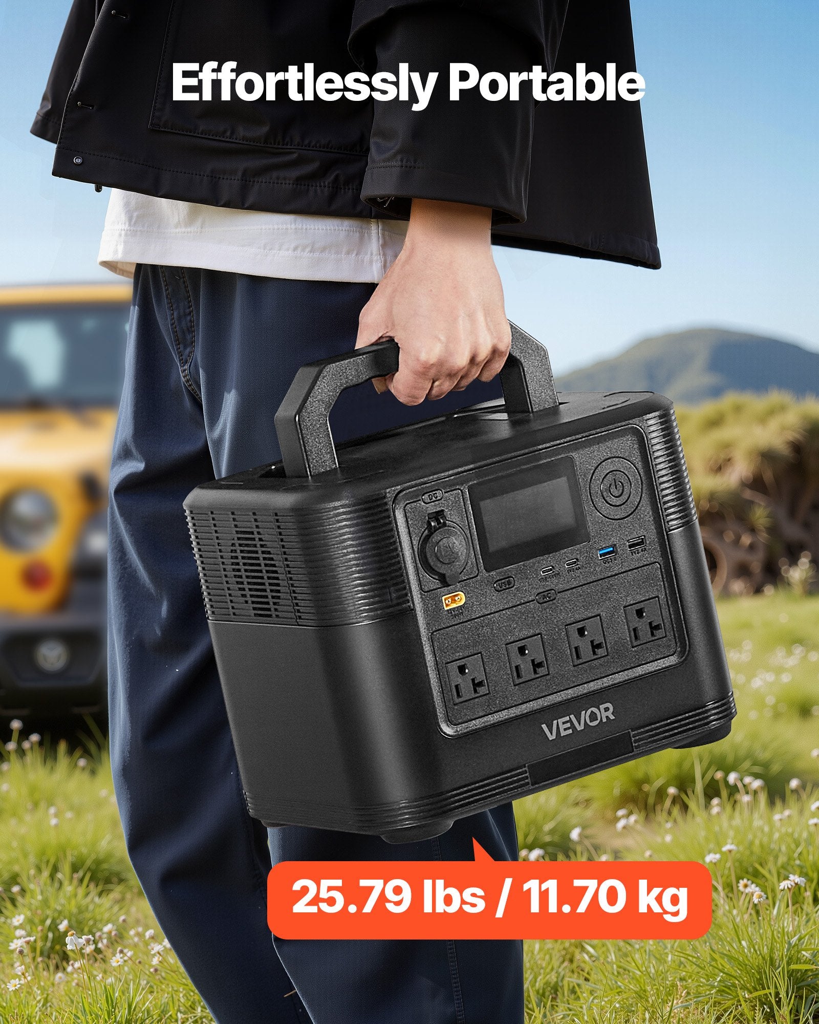 Portable Power Station, 1200W Solar Generator Power Station, 806Wh LiFePO4 Battery Backup With 10 Output Ports For Home Emergency, Outdoor Camping, RV Travel (Solar Panel NOT Included)