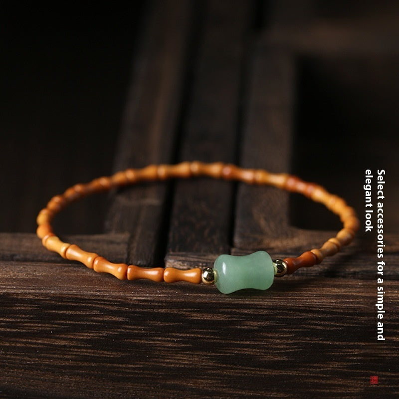 Chinese Style Very Fine Olive Nut Bamboo Bracelet