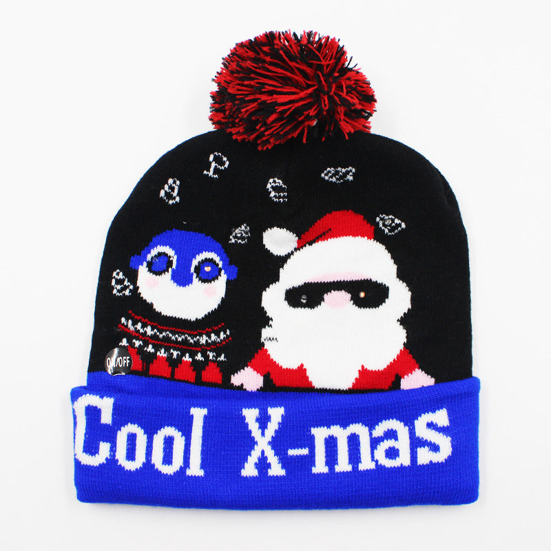 Holiday Party Christmas LED Luminous Knitted Jacquard Knitted Hat