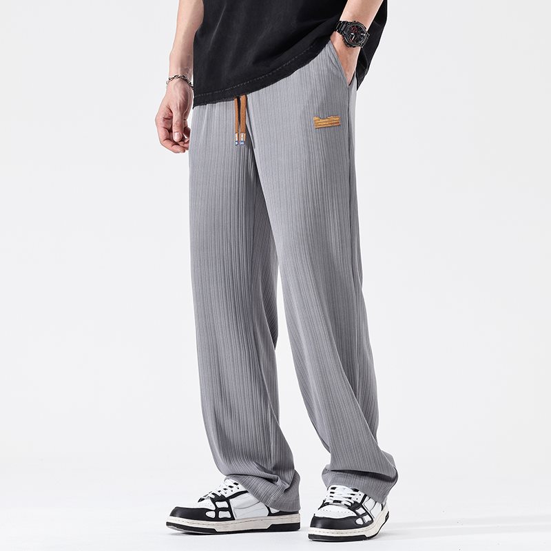 Summer Ice Silk Thin Loose Straight Casual Pants