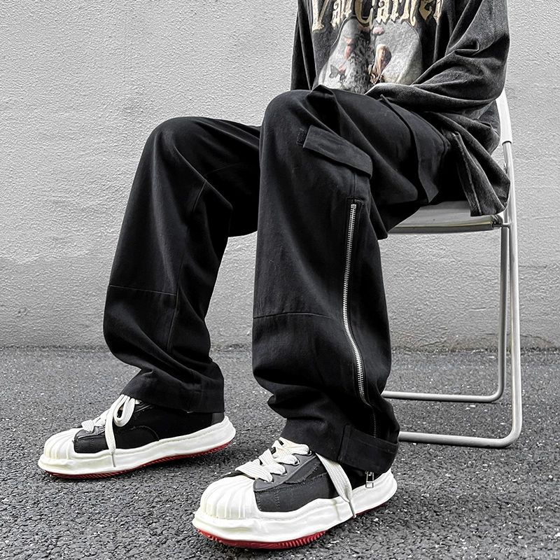 American Straight Cargo Pants Men's Loose Plus Size Casual