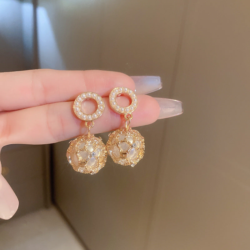 Silver Needle European And American Vintage Crumpled Resin Geometric Earrings