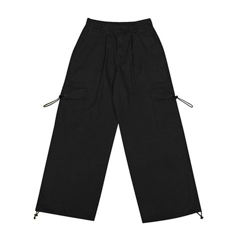 Japanese Retro Wide Leg Basic Workwear Pants For Men In Spring And Autumn