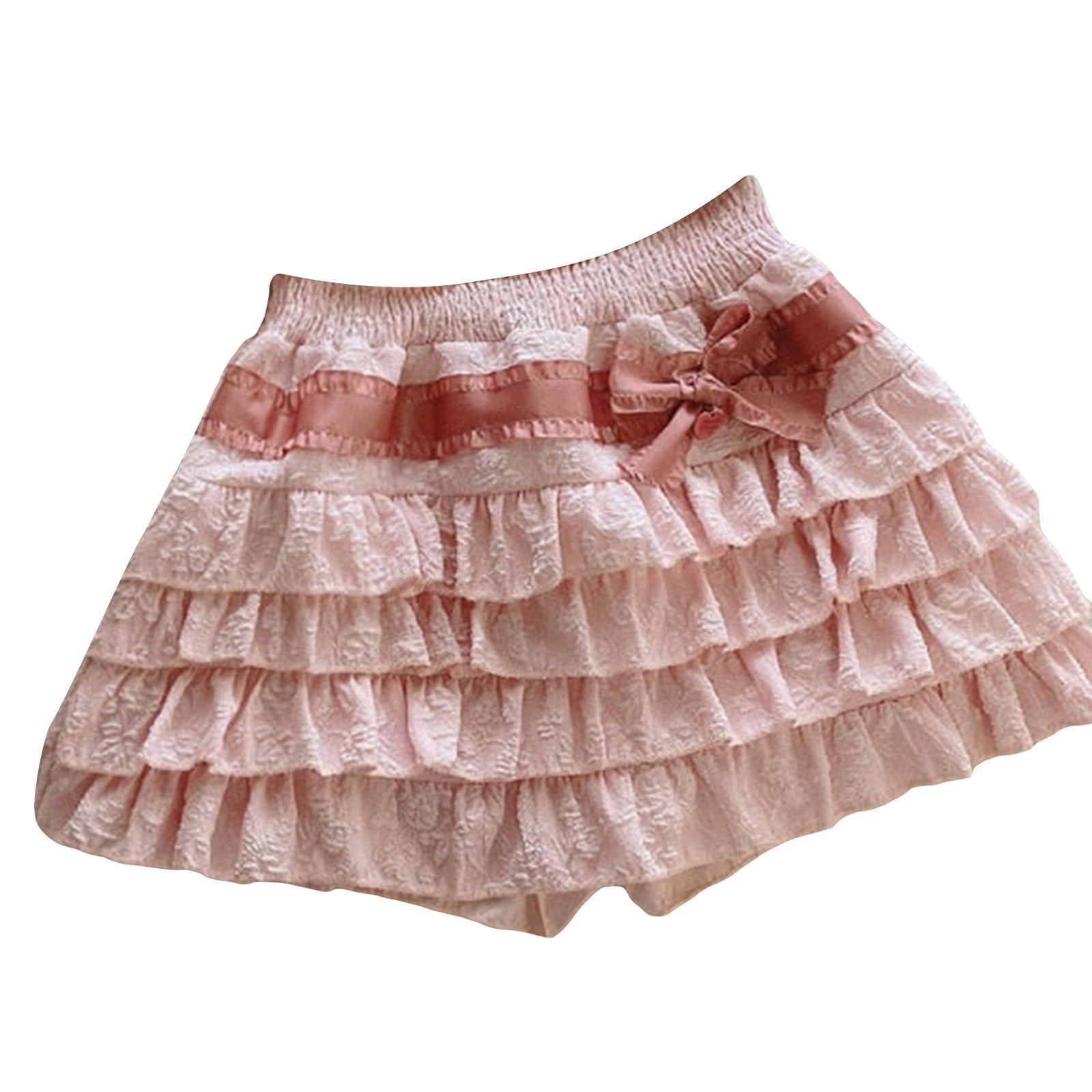 Girlish Style Velvet Puffy Cake High Waist Skirt