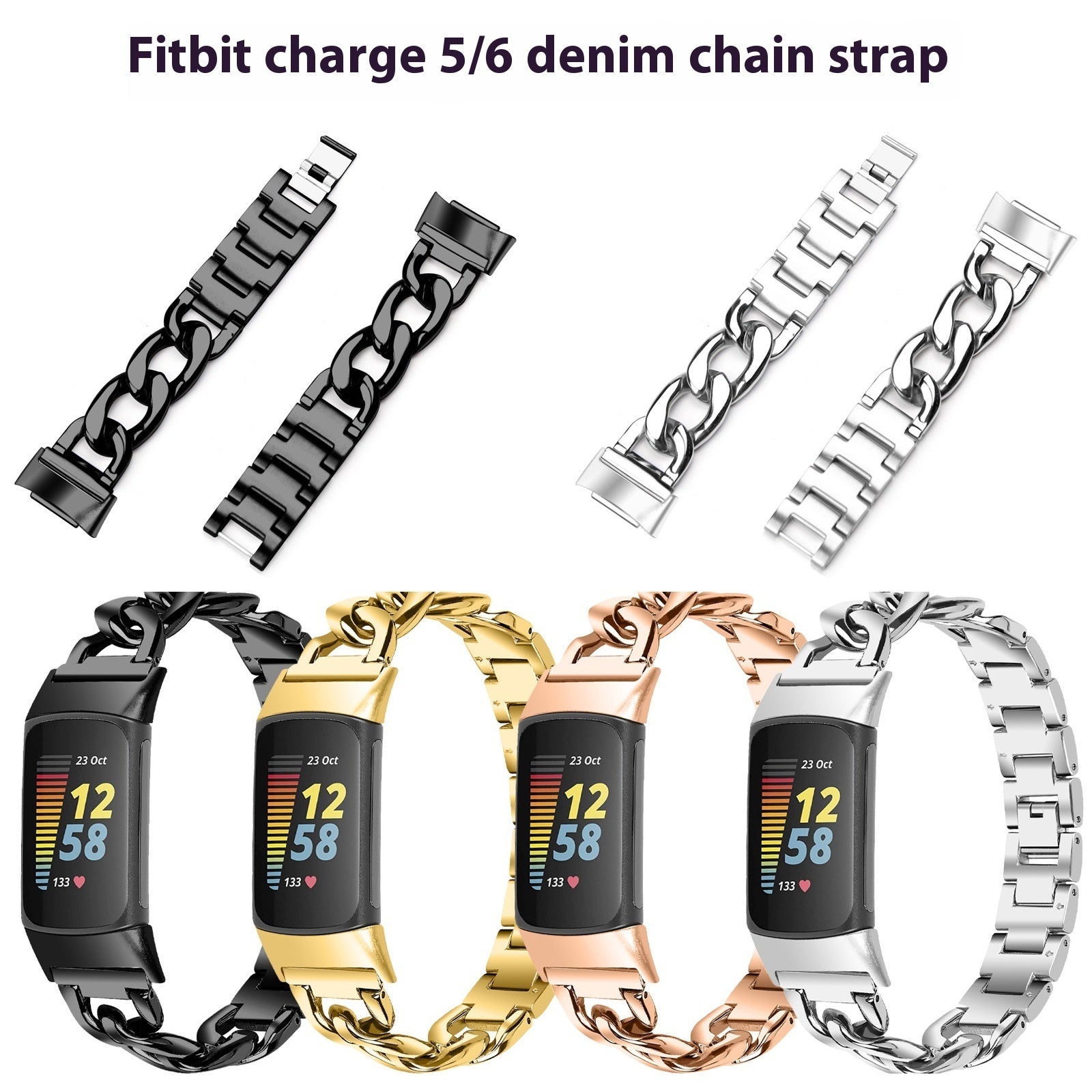Metal Strap For FitbitCharge6 Smart Watch