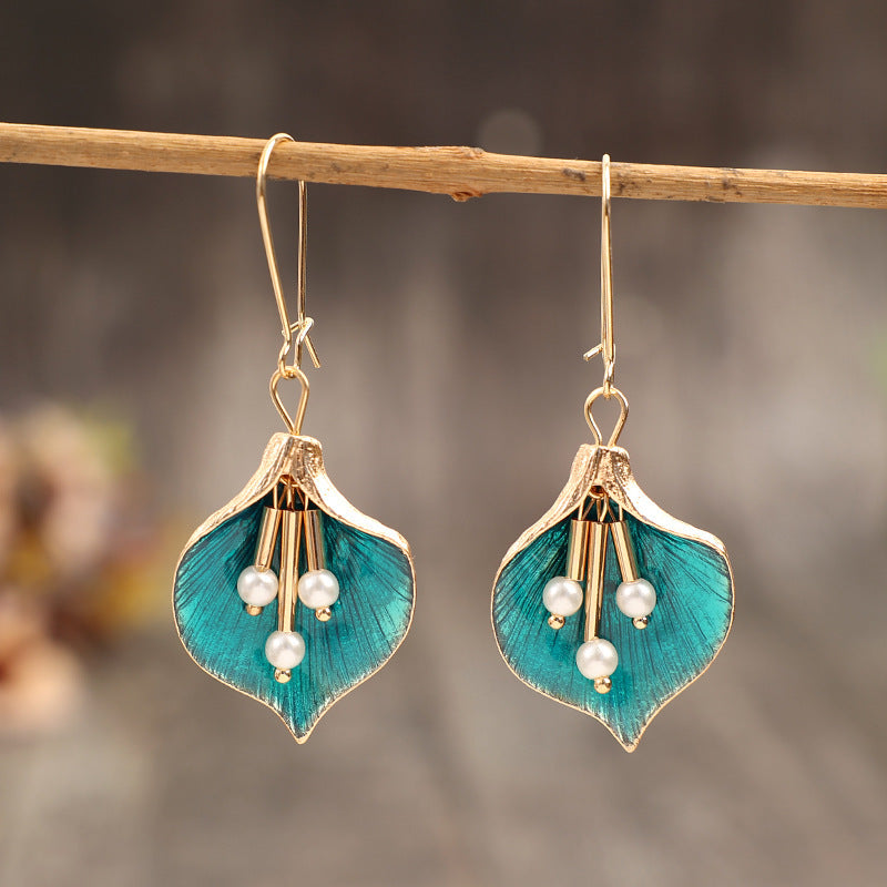New Drop Oil Fresh Flower Earrings For Women