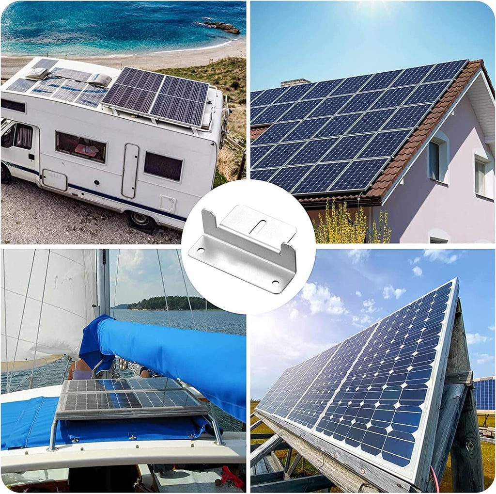 4 Pack Solar Panel Z Brackets Mounting  Stainless Fixings Caravan Roof Motorhome RV
