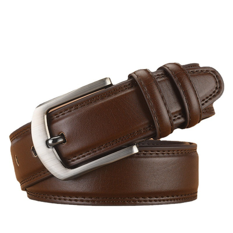 Men's Pin Buckle Cowhide Belt Business Fashion And Leisure