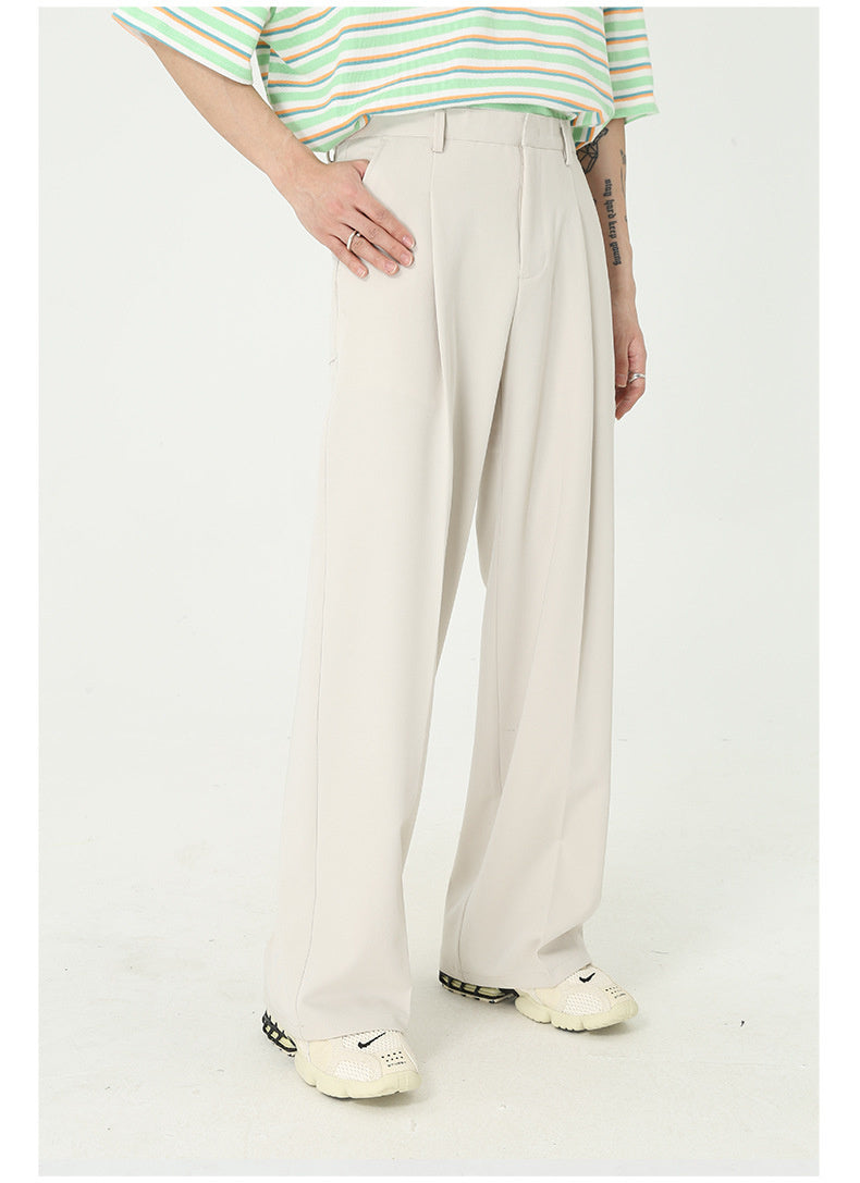 Trendy All-matching Straight Mid-waist Suit Pants For Men