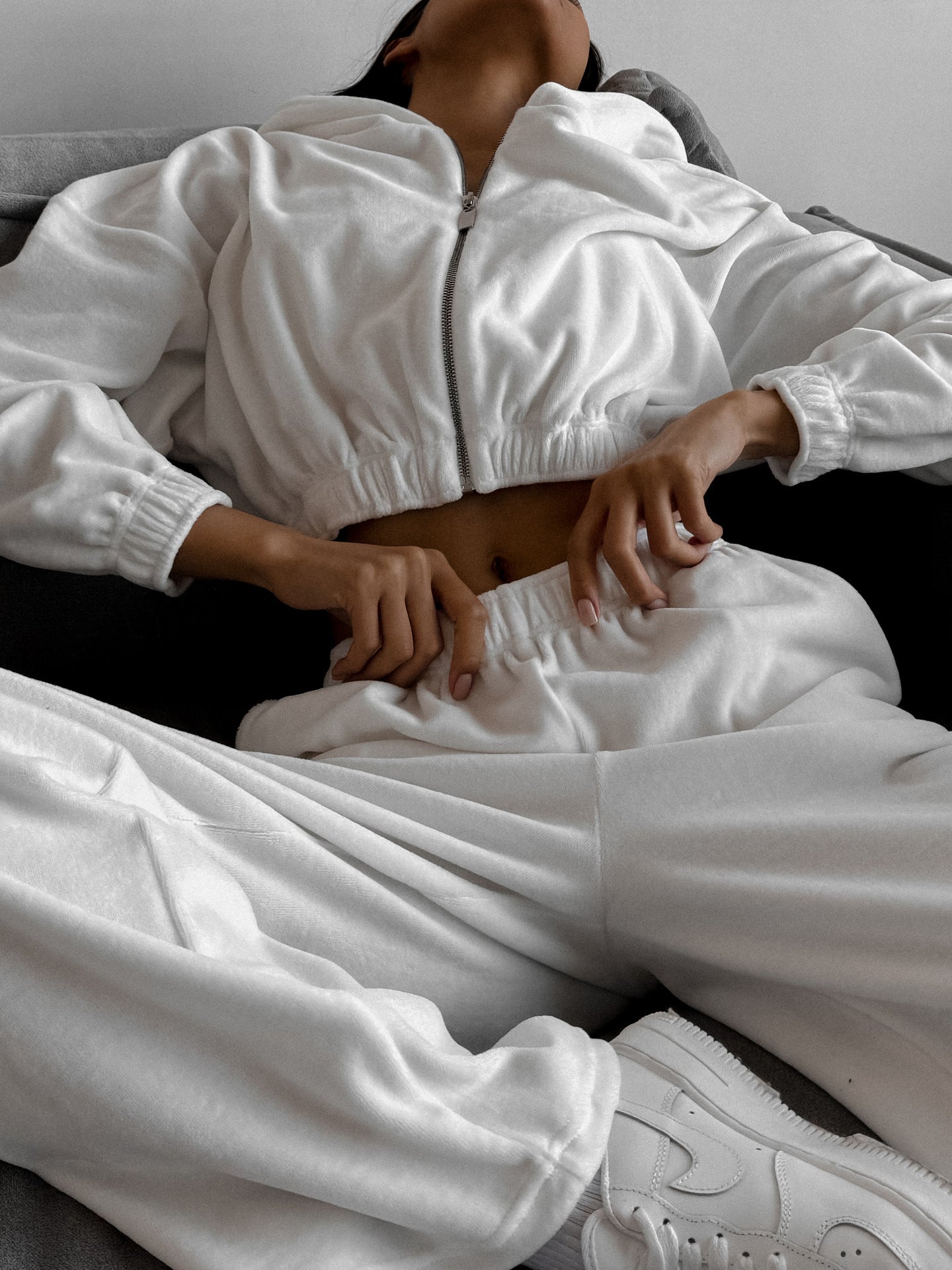 Women's Fashion Casual Loose-fitting Hoodie Stand Collar Sweater Two-piece Suit