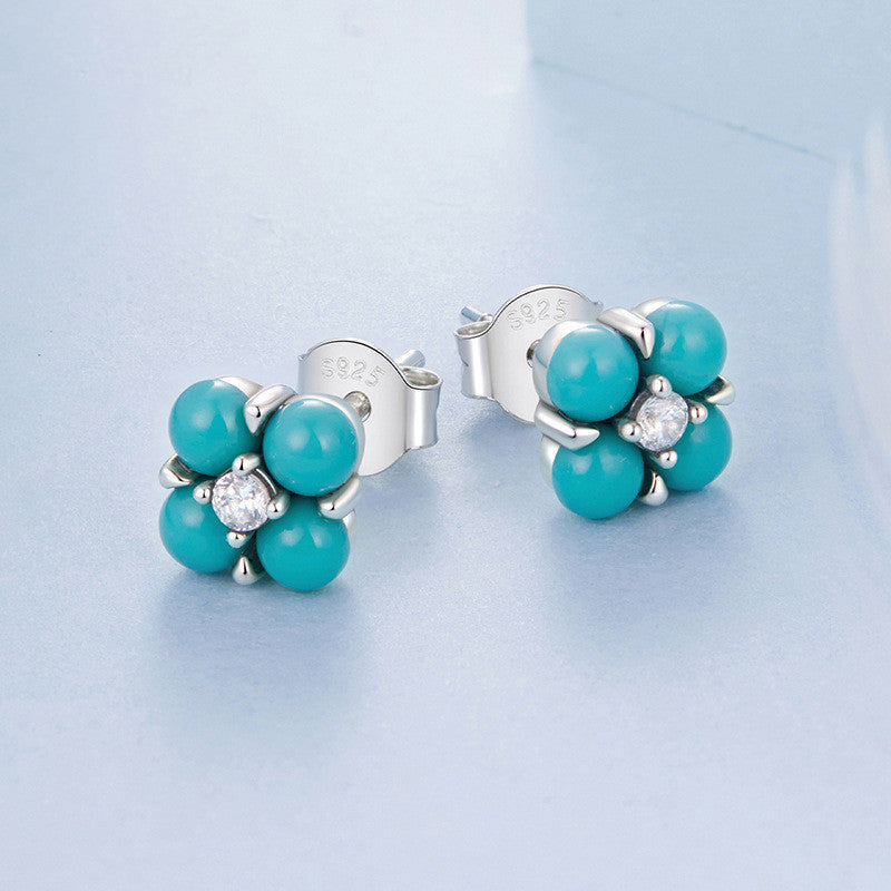 Simple And Retro Style S925 Sterling Silver Stud Earrings