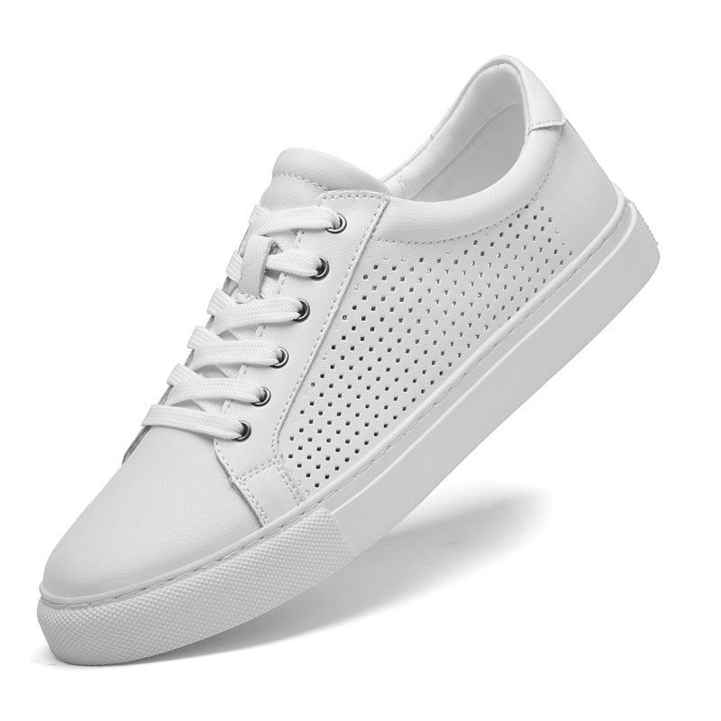 Punching Hollowed Leisure Cowhide Board Shoes