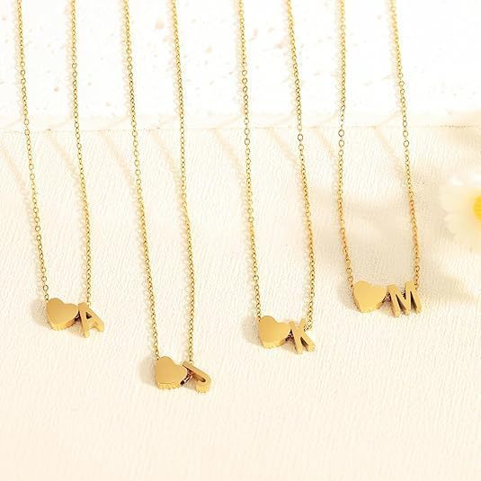 Simple Love Necklace Stainless Steel English 26 Letters