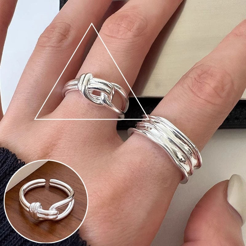 Geometric Line Cross Ring For Women