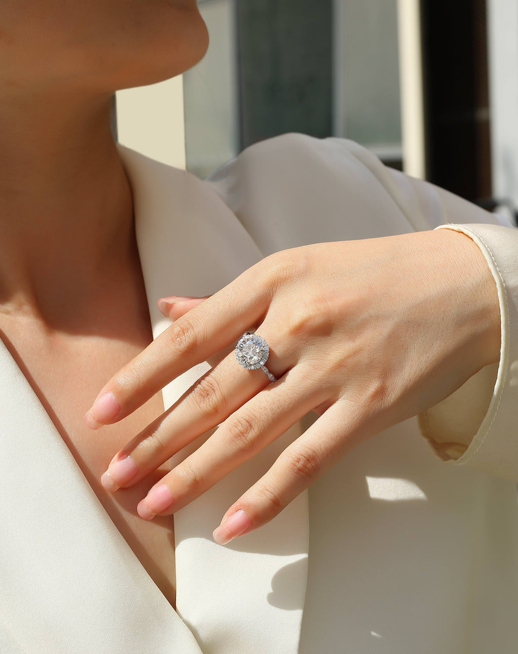 1Starlight Shining - A Fashionable Jewelry Ring Set With 3-carat Moissanite S925 Sterling Silver And Platinum-plated Diamond Prohibit TikTok sales