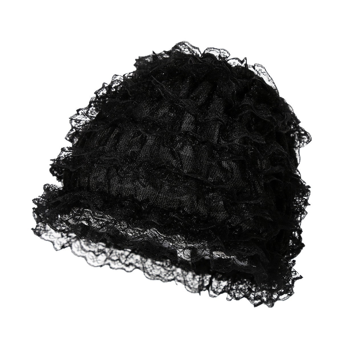 Female Solid Color Pongee Elastic Lace Bag Cap
