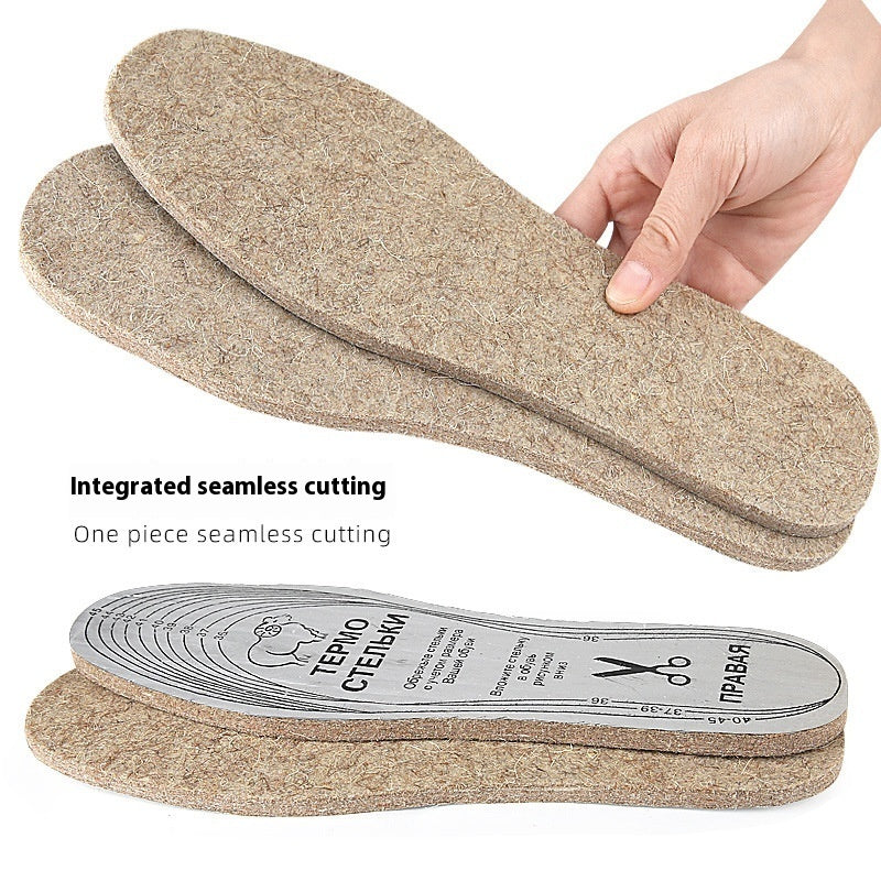 Cartoon Wool Carpet Insole Thick Warm Shock Absorption