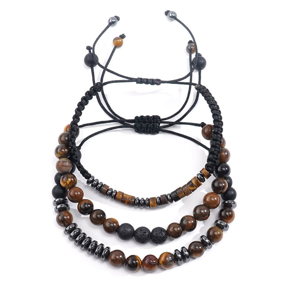 Natural Semi-precious Stone Beads String Men's Bracelet