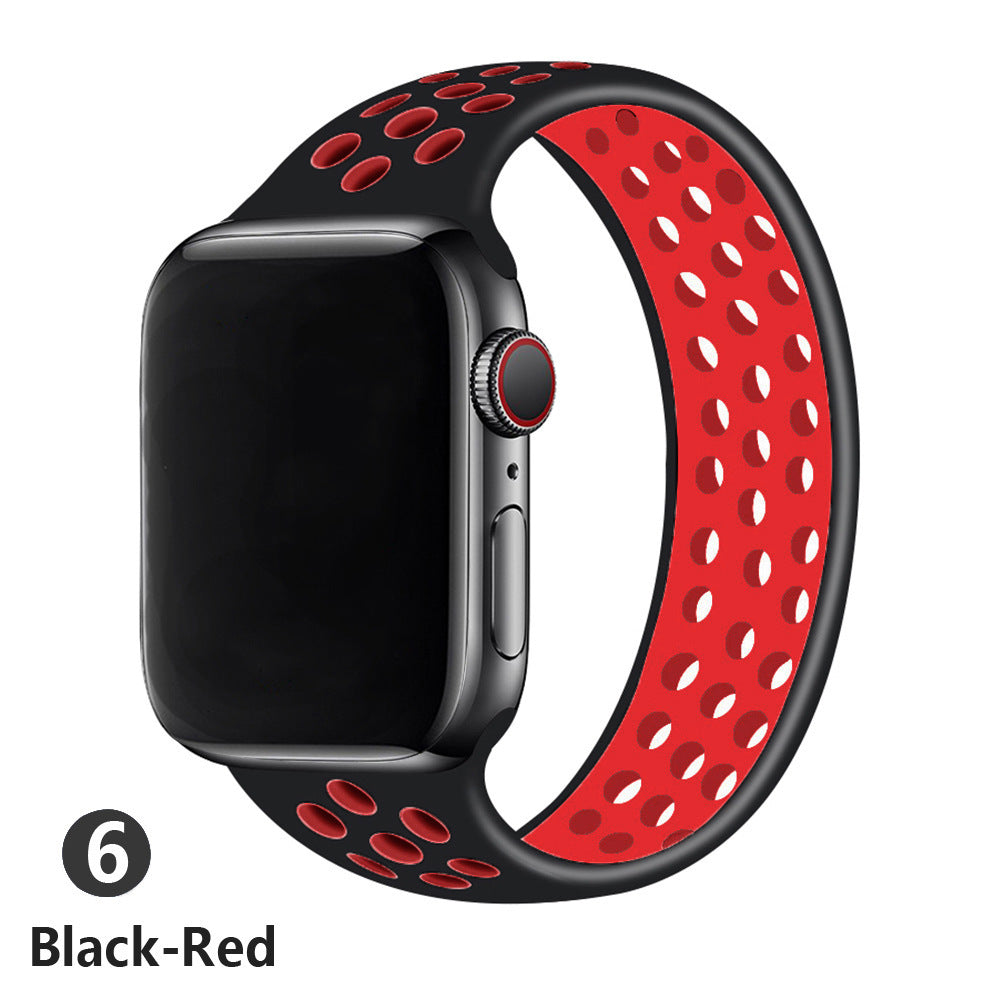 Fashion All-match Two-color Silicone Single Ring Strap